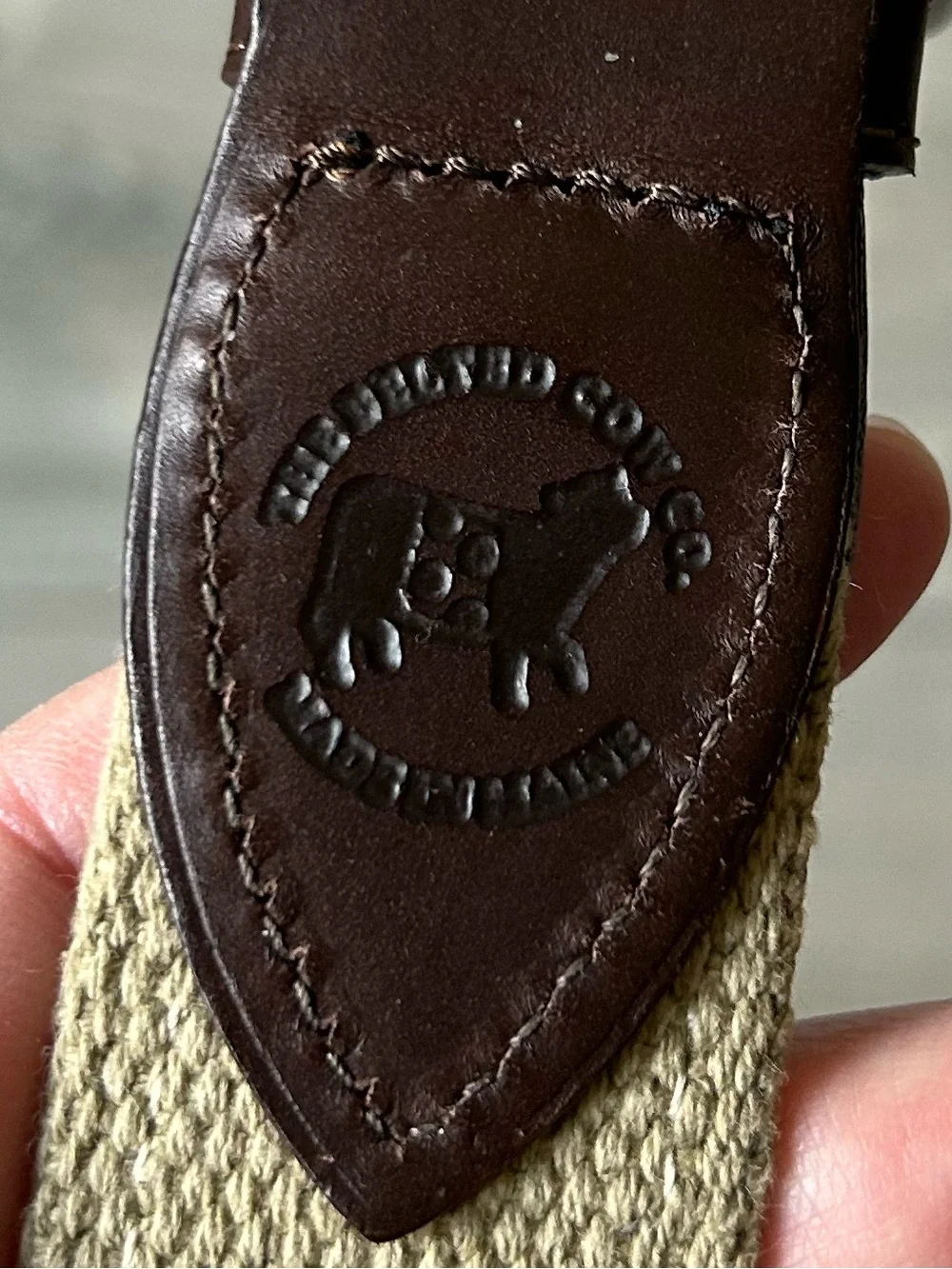 Belted Cow Pirate Skull & Bones Leather Tab Belt. Size 34